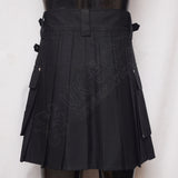 Women Black Utility Kilt 3 Straps