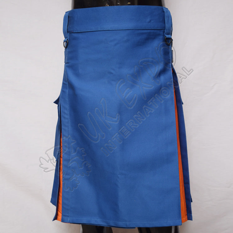 Sky Blue Orange Hybrid Utility Kilt