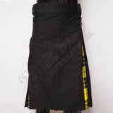 Black Cotton Hybrid Macleod Tartan Utility Kilt