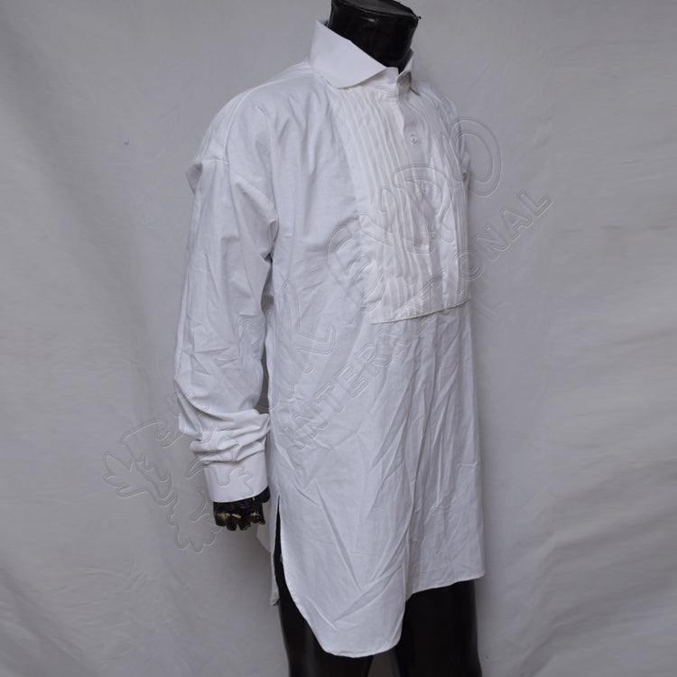 Civil War White Muslin Officer Pleated Shirt
