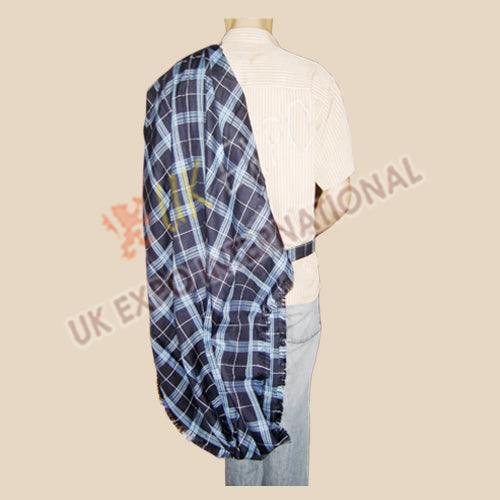 Blue And Black Tartan Fly Plaid