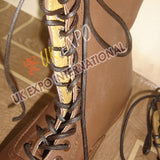 Civil War Lace Up Brown Leather Military Boots