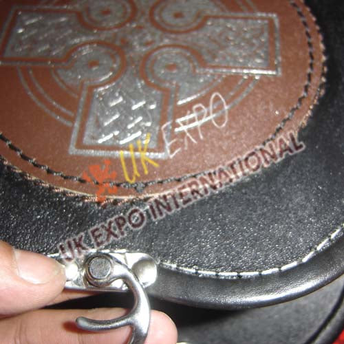 Brown Leather Celtic Embossed Black Leather Sporran