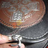 Brown Leather Celtic Embossed Black Leather Sporran