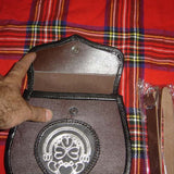 Brown Piping Leather Celtic Embossed Smart Sporran