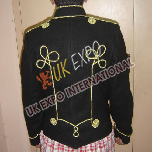 Black Wool Hussar Ceremonial Fashion Coat