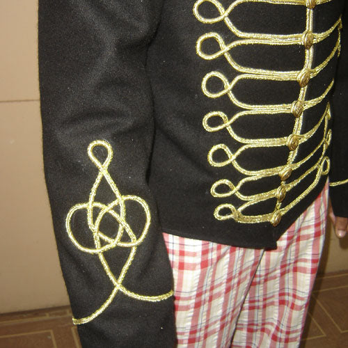 Black Wool Hussar Ceremonial Fashion Coat