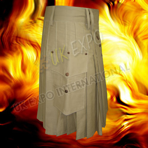 Classic Scottish Khaki Utility Kilt