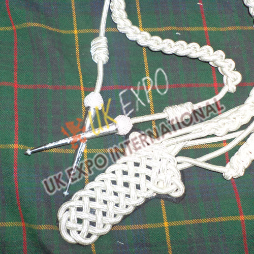 Silver shoulder Epaulette with Aiguillette