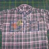 Men Purple Black Check Muslin Shirt
