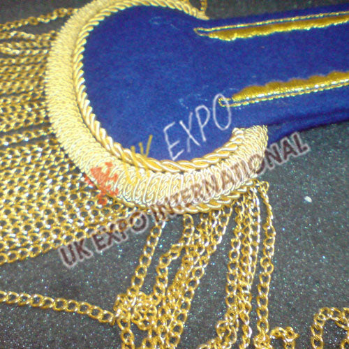 Civil War Uniform Gold Tassel Blue Epaulette