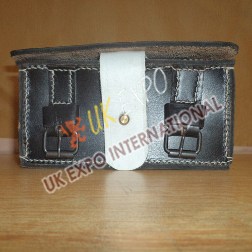 58 Caliber Black Leather Cartridge Box
