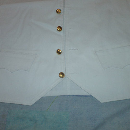 White Jean Military Vest