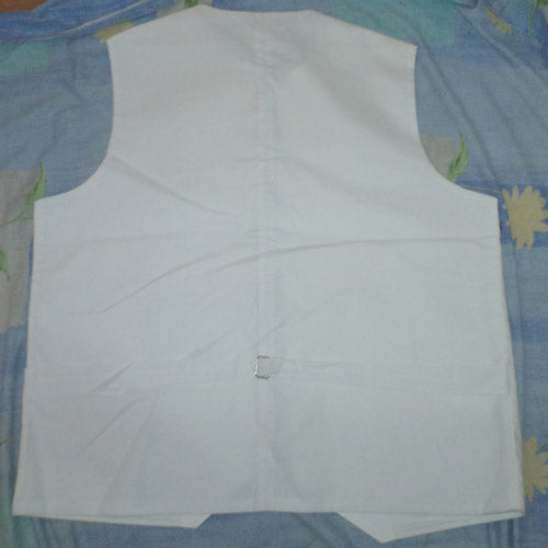 White Jean Military Vest