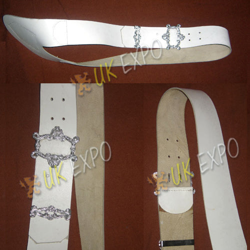 White Flag Pole Belt With New Buckle Set