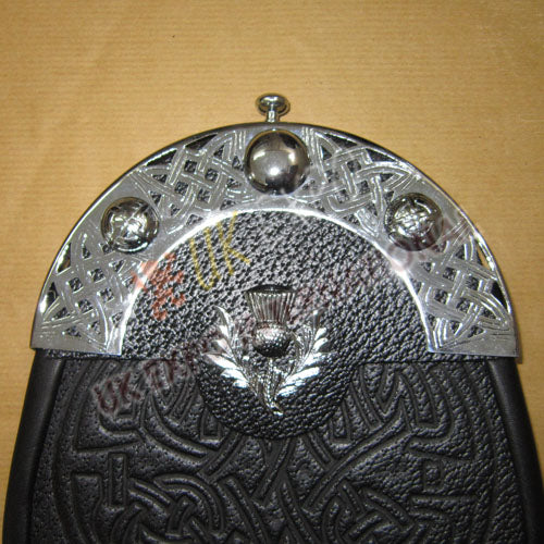 Celtic Handmade Leather Thistle Sporran