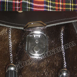 Dark Brown Seal Skin Antique Lock Smart Sporran