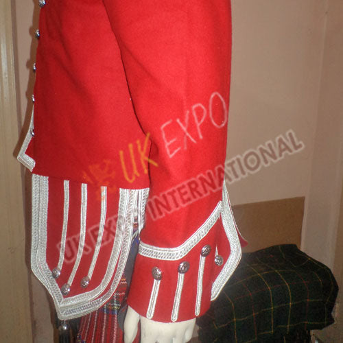 Red Blazer Silver Braid With Thistle Buttons