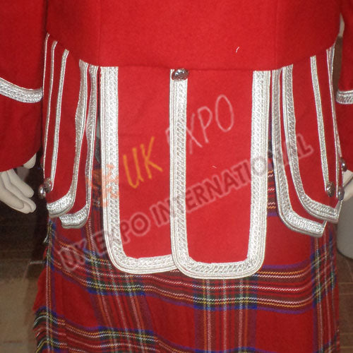 Red Blazer Silver Braid With Thistle Buttons