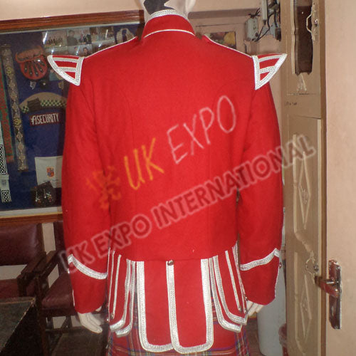 Red Blazer Silver Braid With Thistle Buttons