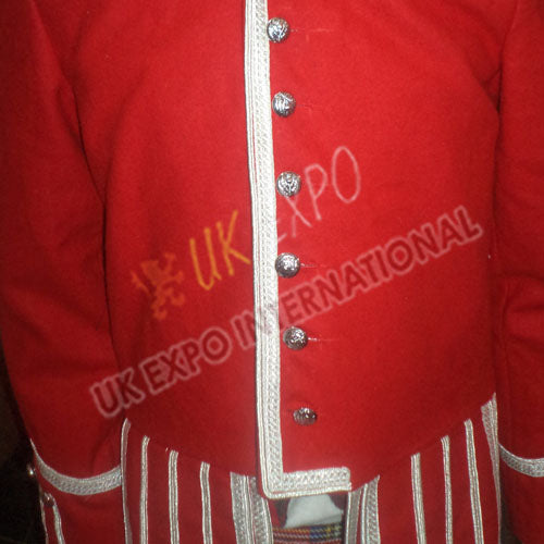 Red Blazer Silver Braid With Thistle Buttons