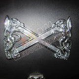 Rampart Lion Celtic Chrome Cowhide Black Leather Sporran
