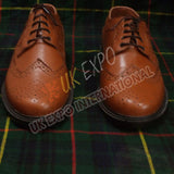Brown Ghillie Brogues Full Grain Leather Upper Shoes