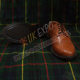 Brown Ghillie Brogues Full Grain Leather Upper Shoes
