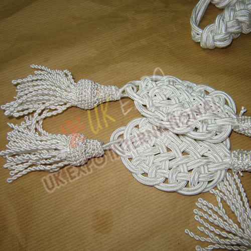 White Silk Military Shako Hat Cord
