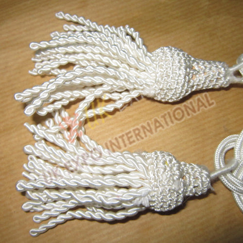 White Silk Military Shako Hat Cord
