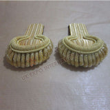 Gold Bullion Wire Braid Epaulettes French Style Padded Military Shoulder Boards