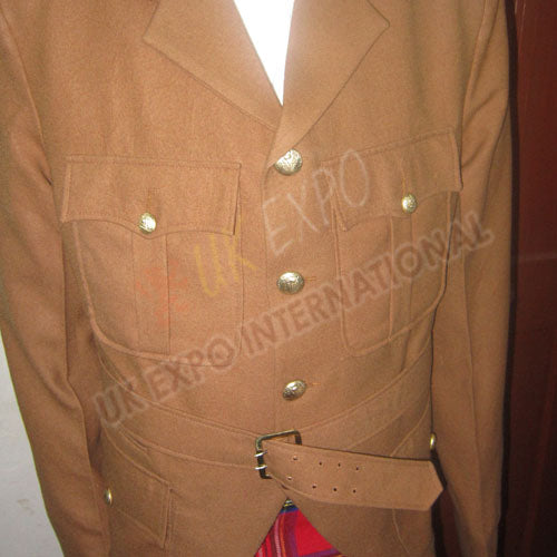 Highland Khaki Wool Serge Barathea British Tunic