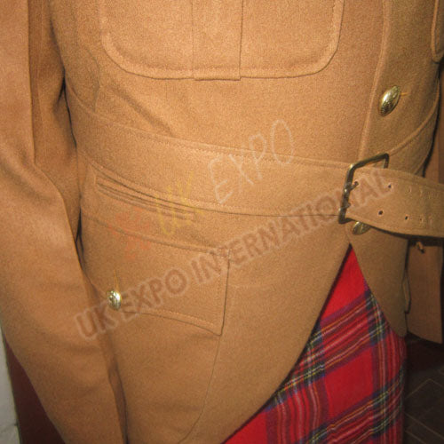 Highland Khaki Wool Serge Barathea British Tunic