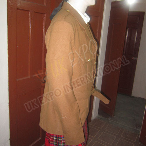 Highland Khaki Wool Serge Barathea British Tunic