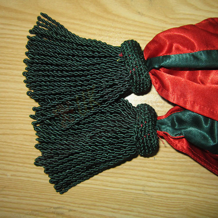 Dark Green & Crimson Silk Sash