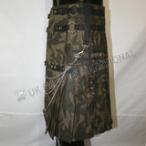 Brown Camouflage Sports Casual Chain Utility Kilt