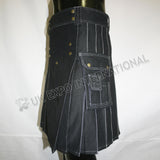 White Thread Magic Black Utility Kilt