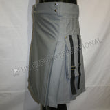 Men Gray Simple PC Tactical Webbing Utility Kilt
