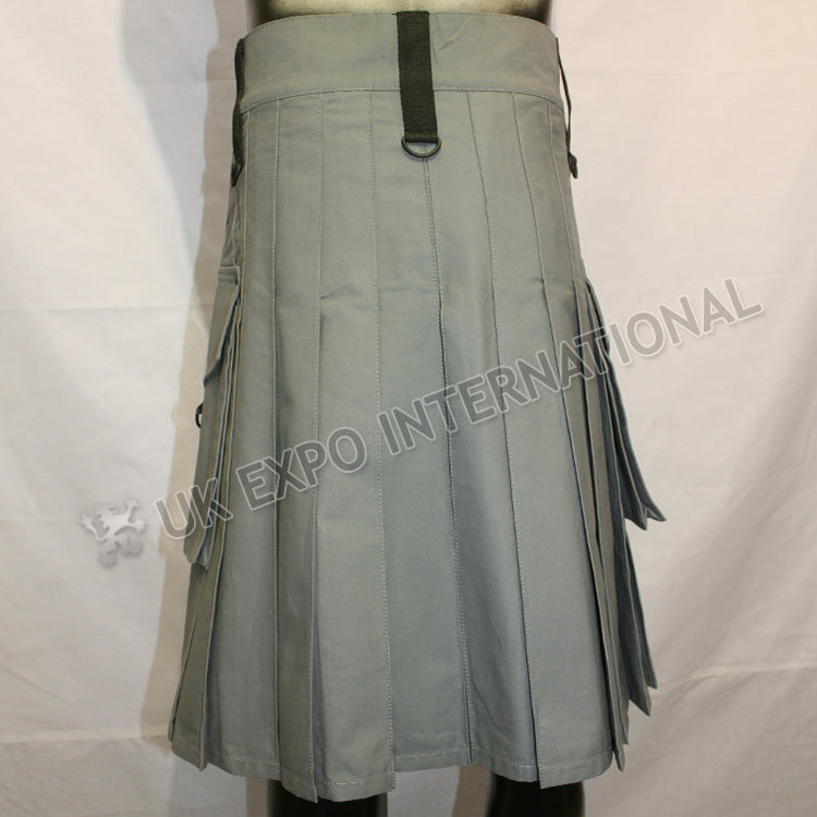 Men Gray Exe Tactical Webbing Utility Kilt