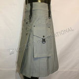 Men Gray Exe Tactical Webbing Utility Kilt