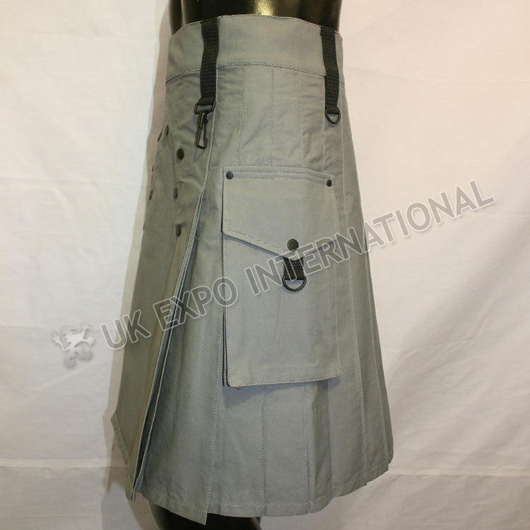 Men Gray Exe Tactical Webbing Utility Kilt