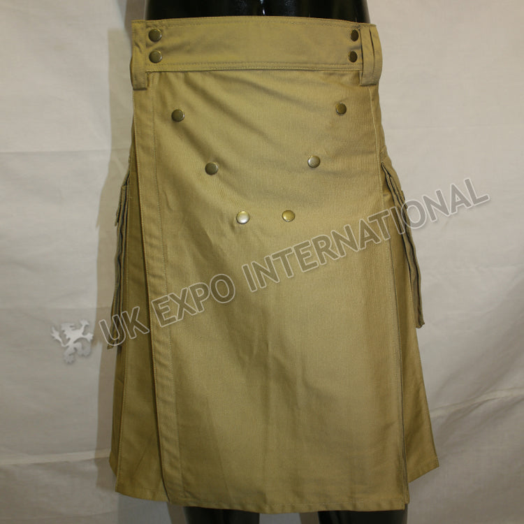 Deluxe Sports Casual Khaki Men Utility Kilt