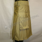 Deluxe Sports Casual Khaki Men Utility Kilt