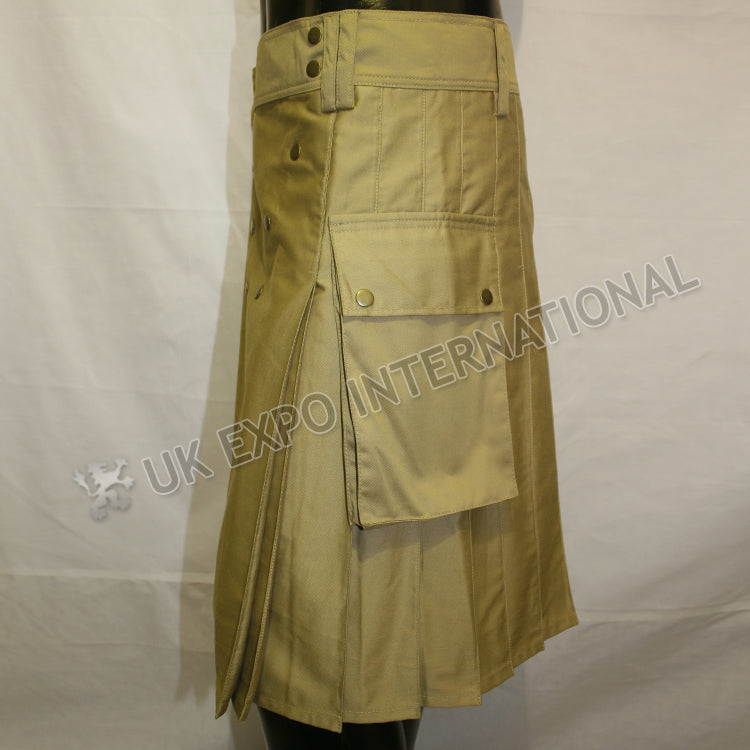 Deluxe Sports Casual Khaki Men Utility Kilt