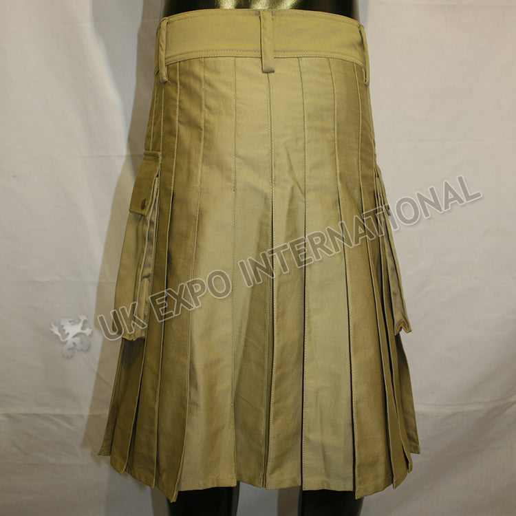 Deluxe Sports Casual Khaki Men Utility Kilt