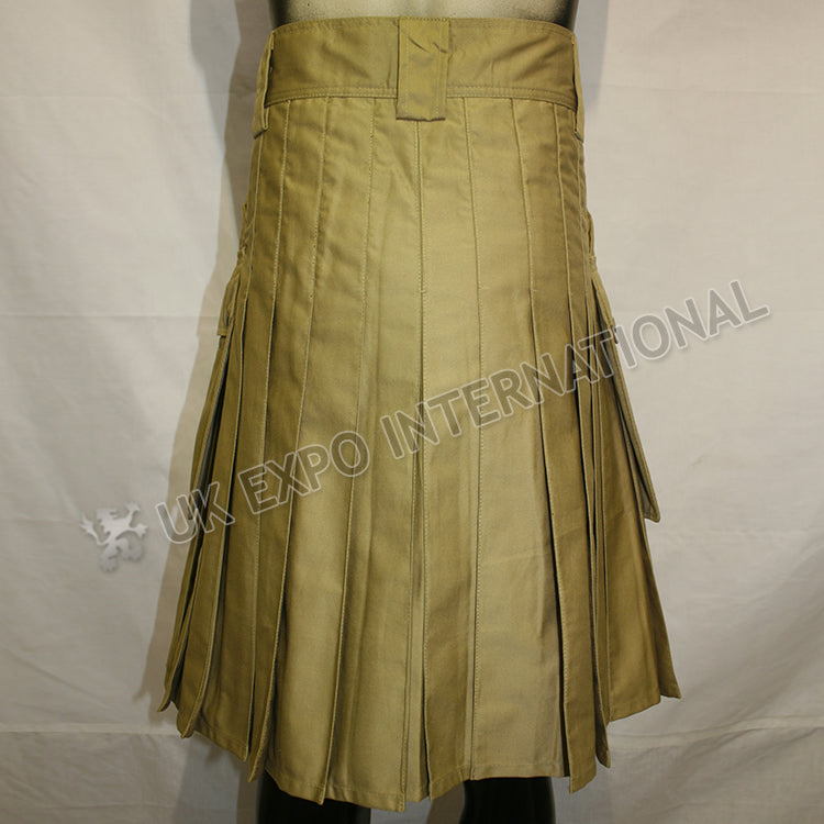 Men Exe Khaki Sports Casual Utility Kilt