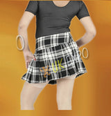 Ladies MacPherson Tartan White and Black Billie Skirt