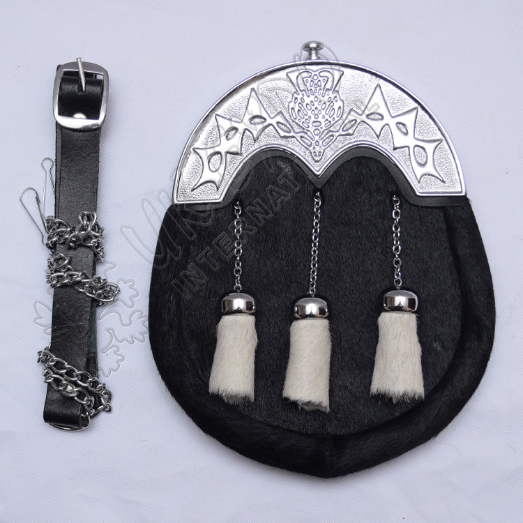 Goat Skin Black Full Dress Sporran