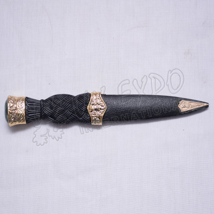 Gold Emerald Stone Sgin Dubh Knives
