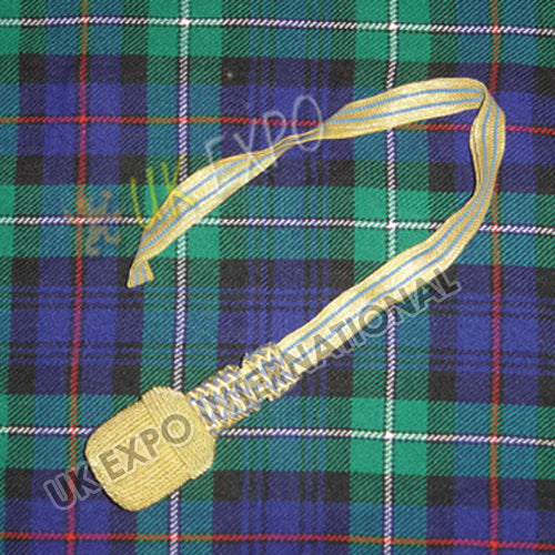 Gold Blue Braided Ribbon Diplomatic Knot